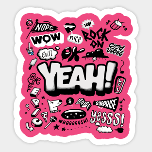 Yeah ! Wow! Nice ! Surprise Sticker